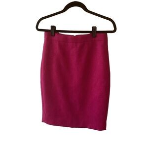 J. Crew Factory Pencil Skirt Size 0 Fuchsia Wool Blend Careerwear Office